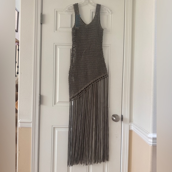 Beach Bunny Sadie Gray Cover up Dress with gold rings One Size S M - Picture 4 of 9